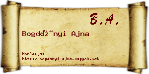 Bogdányi Ajna névjegykártya
